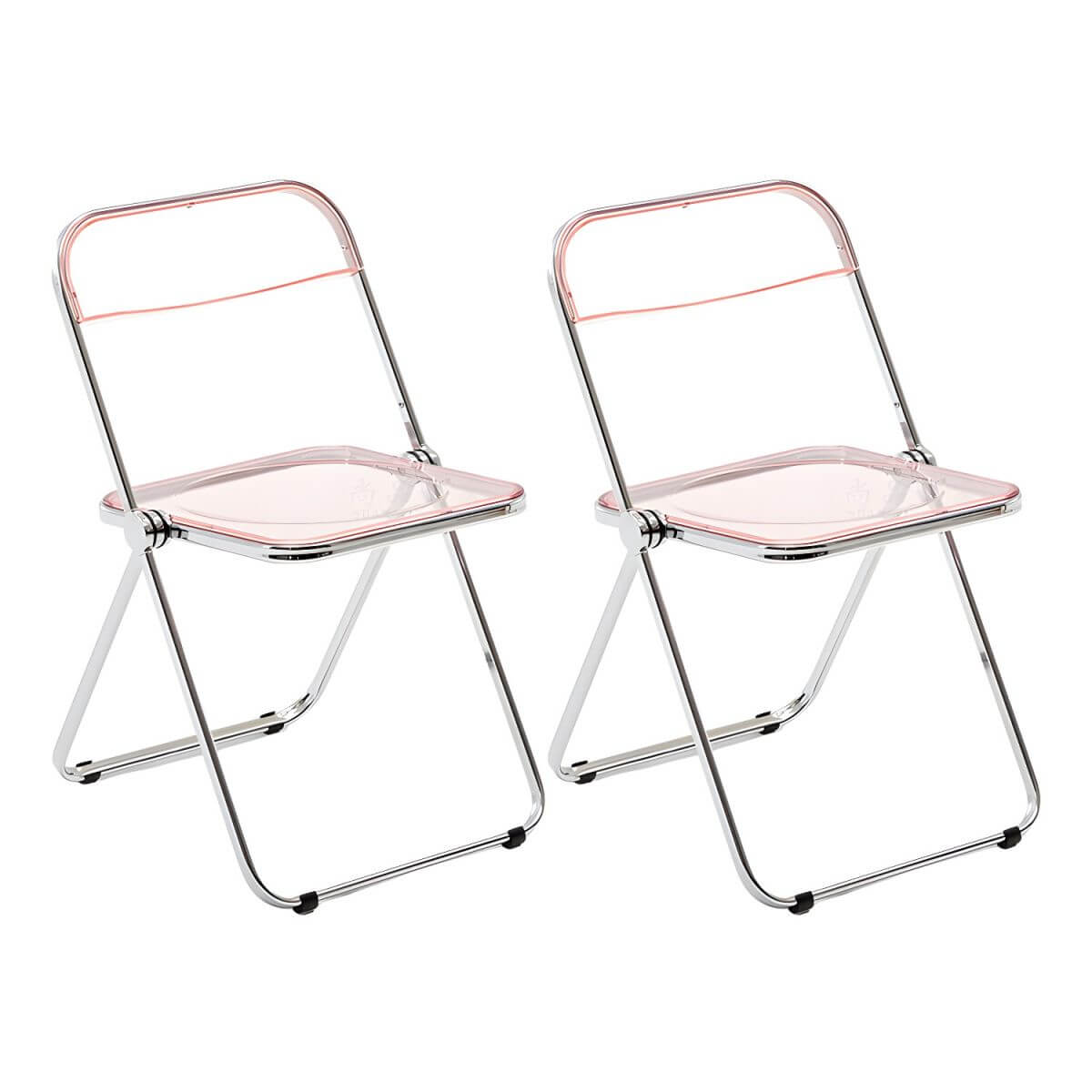 Scandinavian style dining chair with silver metal legs and plastic acrylic seat