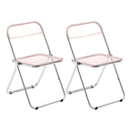 Scandinavian style dining chair with silver metal legs and plastic acrylic seat