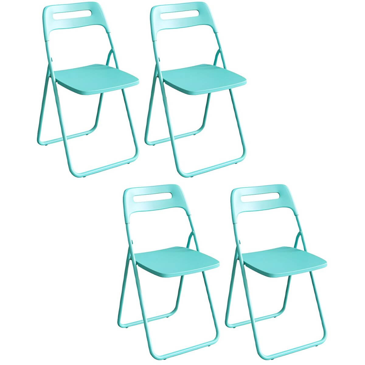 Modern collapsible open back side chair made of plastic and acrylic, ideal for kitchen and dining areas