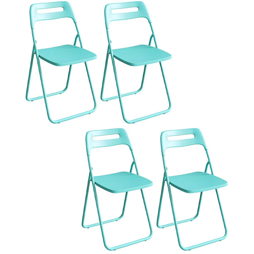 Modern collapsible open back side chair made of plastic and acrylic, ideal for kitchen and dining areas