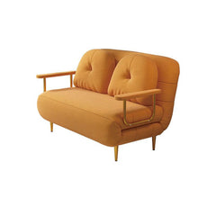 Glam Polyester Fiber Convertible Sofa Sleeper with Tufted Back Futons
