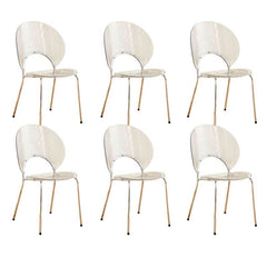 Scandinavian Style Stackable Plastic & Acrylic Side Chair with Silver Legs Dining Chairs