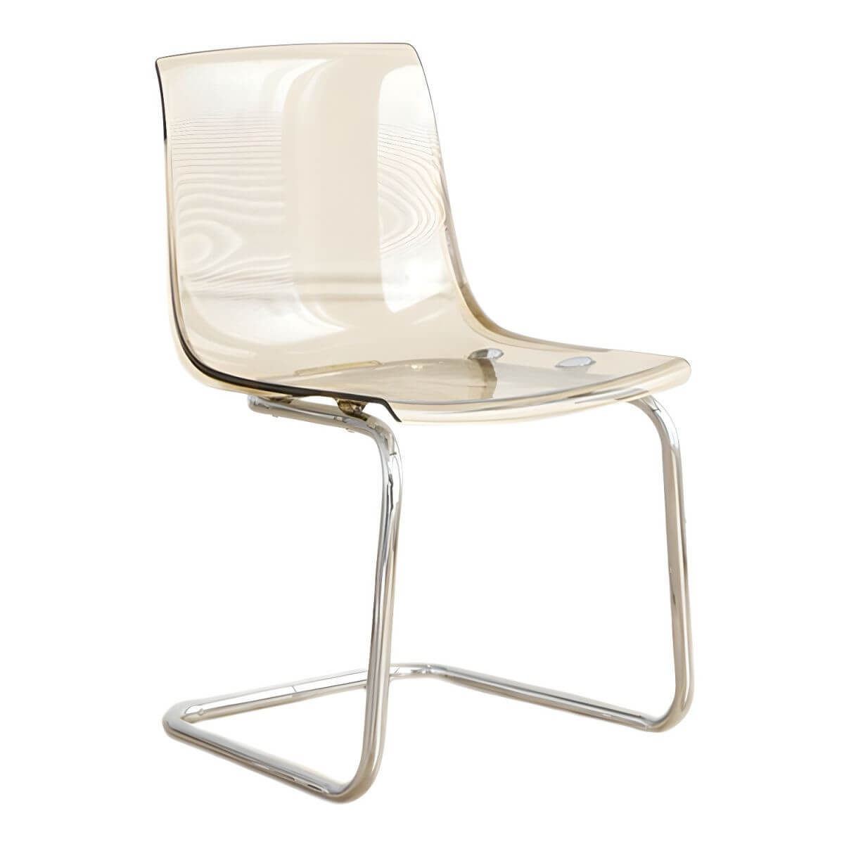 Scandinavian style plastic and acrylic non-upholstered side dining chair