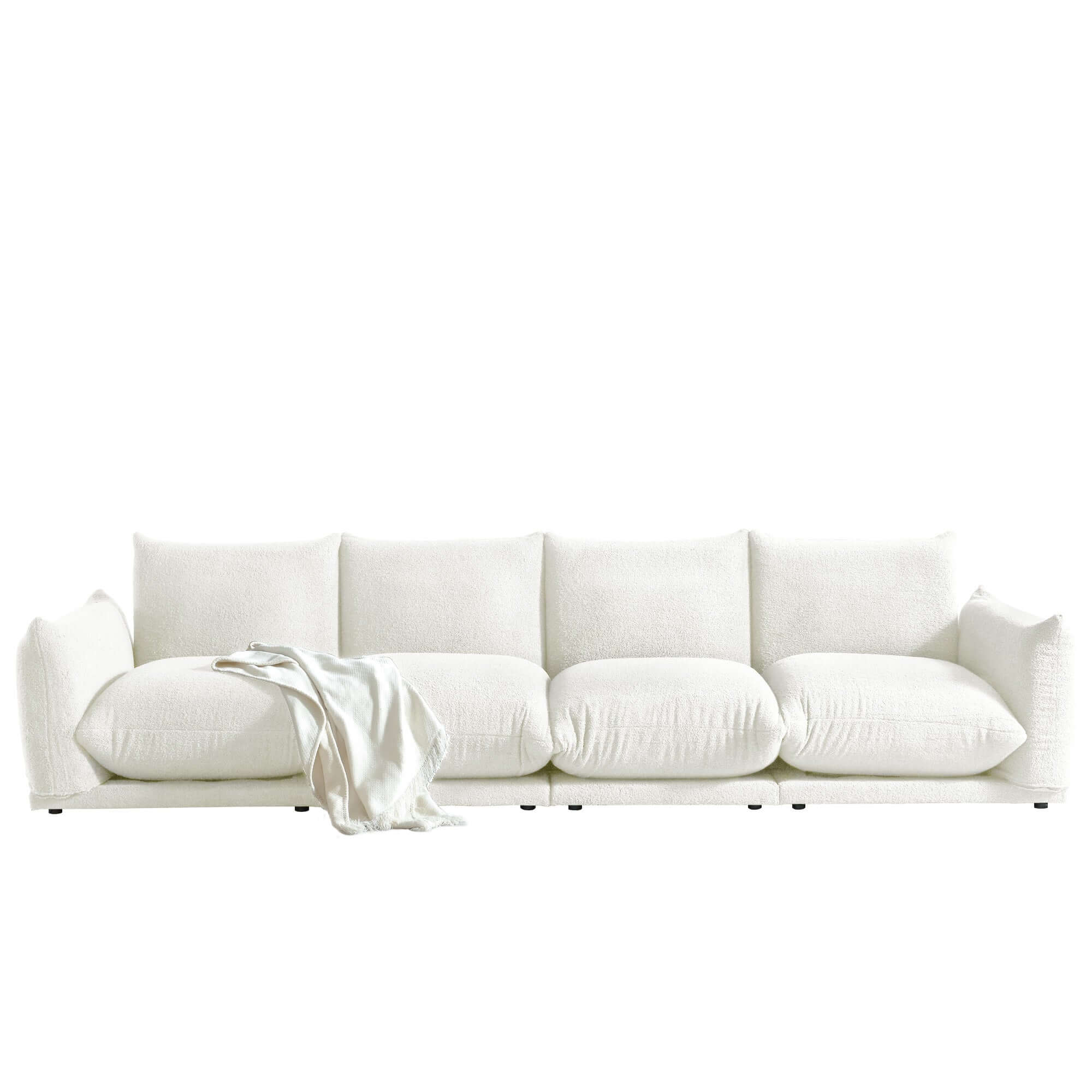 Oversized modern modular cloud sectional couch with lambswool fabric and chaise lounge