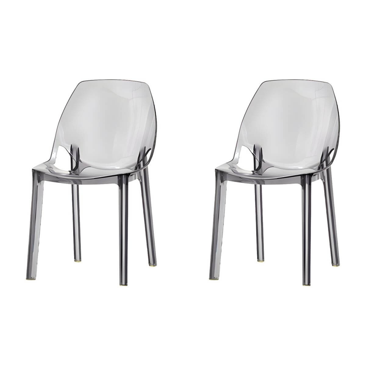 Armless acrylic side Parsons dining chair for indoor home use