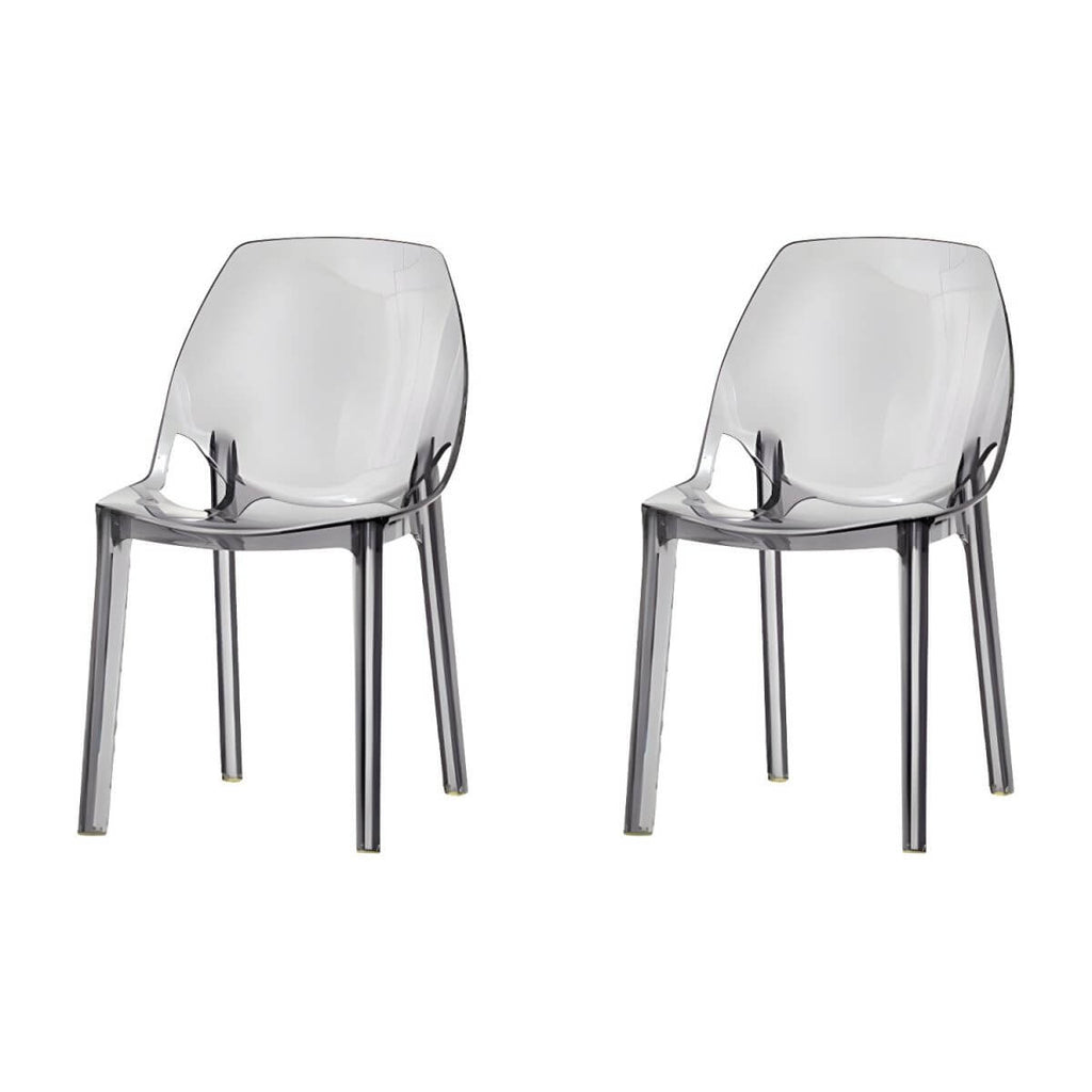 Armless acrylic side Parsons dining chair for indoor home use