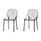 Armless acrylic side Parsons dining chair for indoor home use