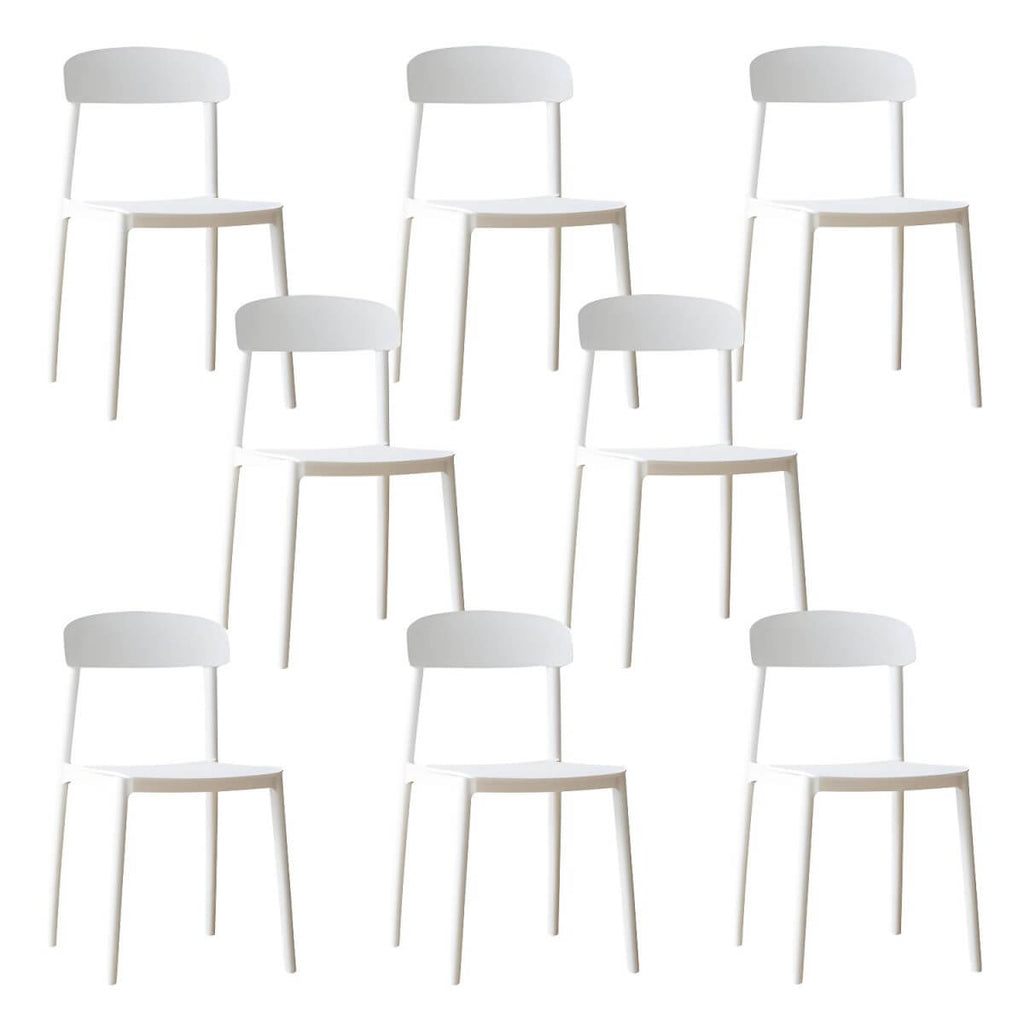 Scandinavian style low back kitchen and dining chair made of plastic and acrylic