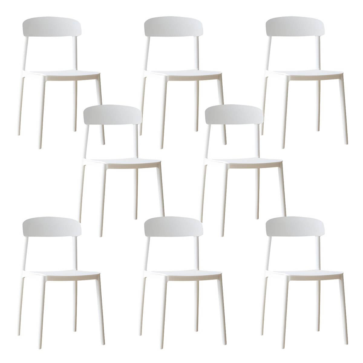 Scandinavian style low back kitchen and dining chair made of plastic and acrylic