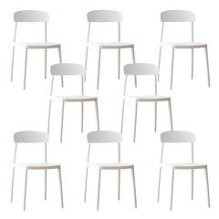 Scandinavian Style Plastic & Acrylic Kitchen & Dining Chair with Low Back Dining Chairs