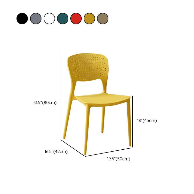 Stackable Scandinavian style plastic and acrylic side chair for dining room