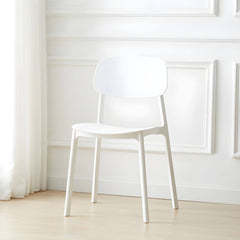1 Piece Scandinavian Plastic & Acrylic Open Back Kitchen & Dining Side Chair Dining Chairs