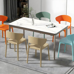 Scandinavian Stackable Side Chair with Open Back and Plastic & Acrylic Material Dining Chairs