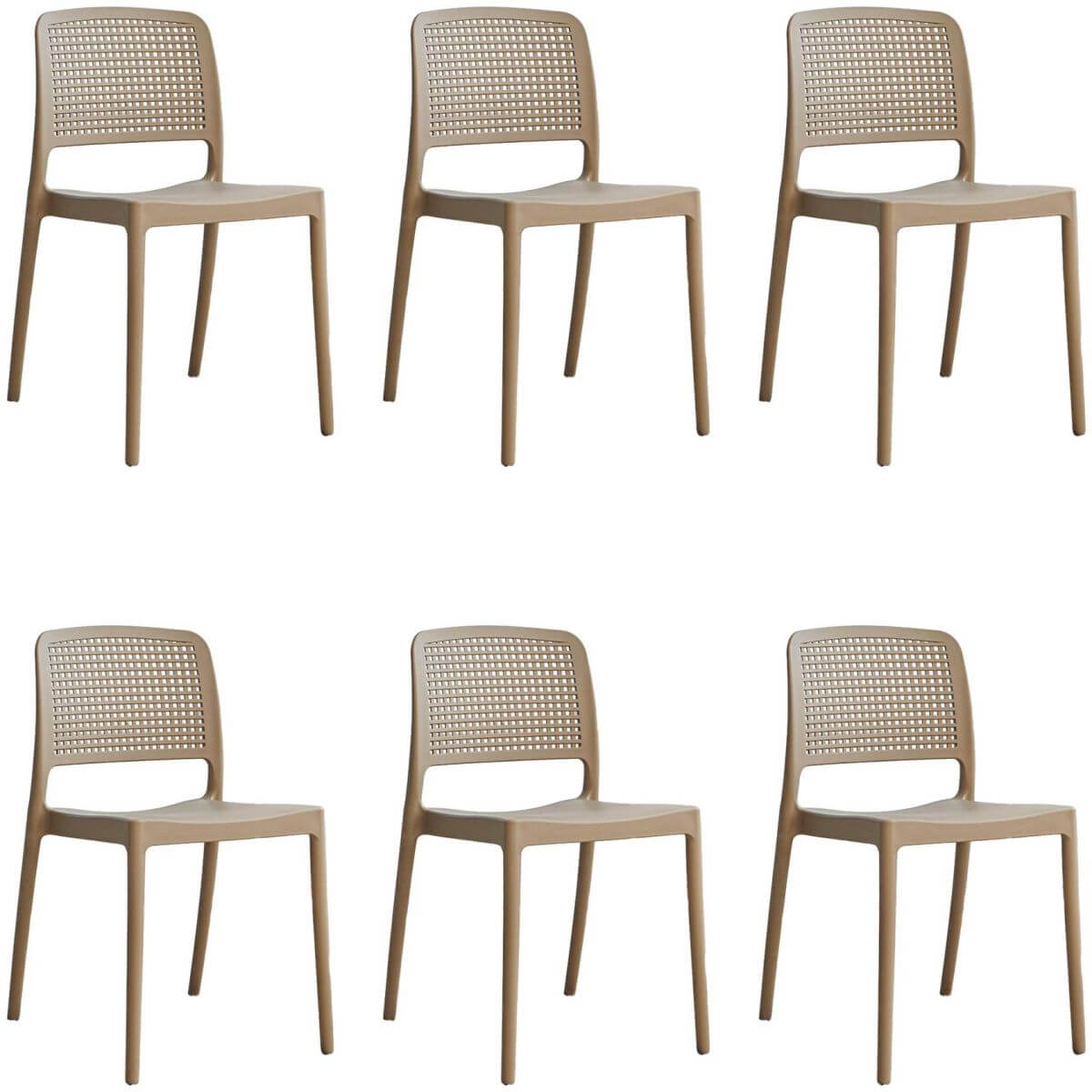 Stackable modern plastic and acrylic side chair for kitchen and dining use