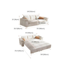 Nordic Upholstered Sofa Bed 30.7" Tall Sleeper Sofa with Storage Futons