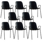 Scandinavian stackable kitchen chair with plastic and acrylic seat and metal legs