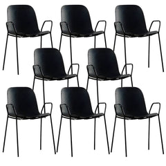 Scandinavian Stackable Plastic & Acrylic Kitchen & Dining Chair with Metal Legs Dining Chairs
