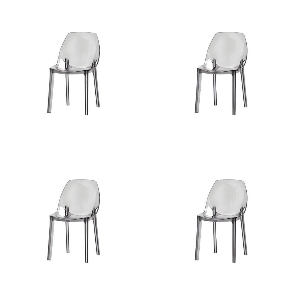 Armless acrylic side Parsons dining chair for indoor home use