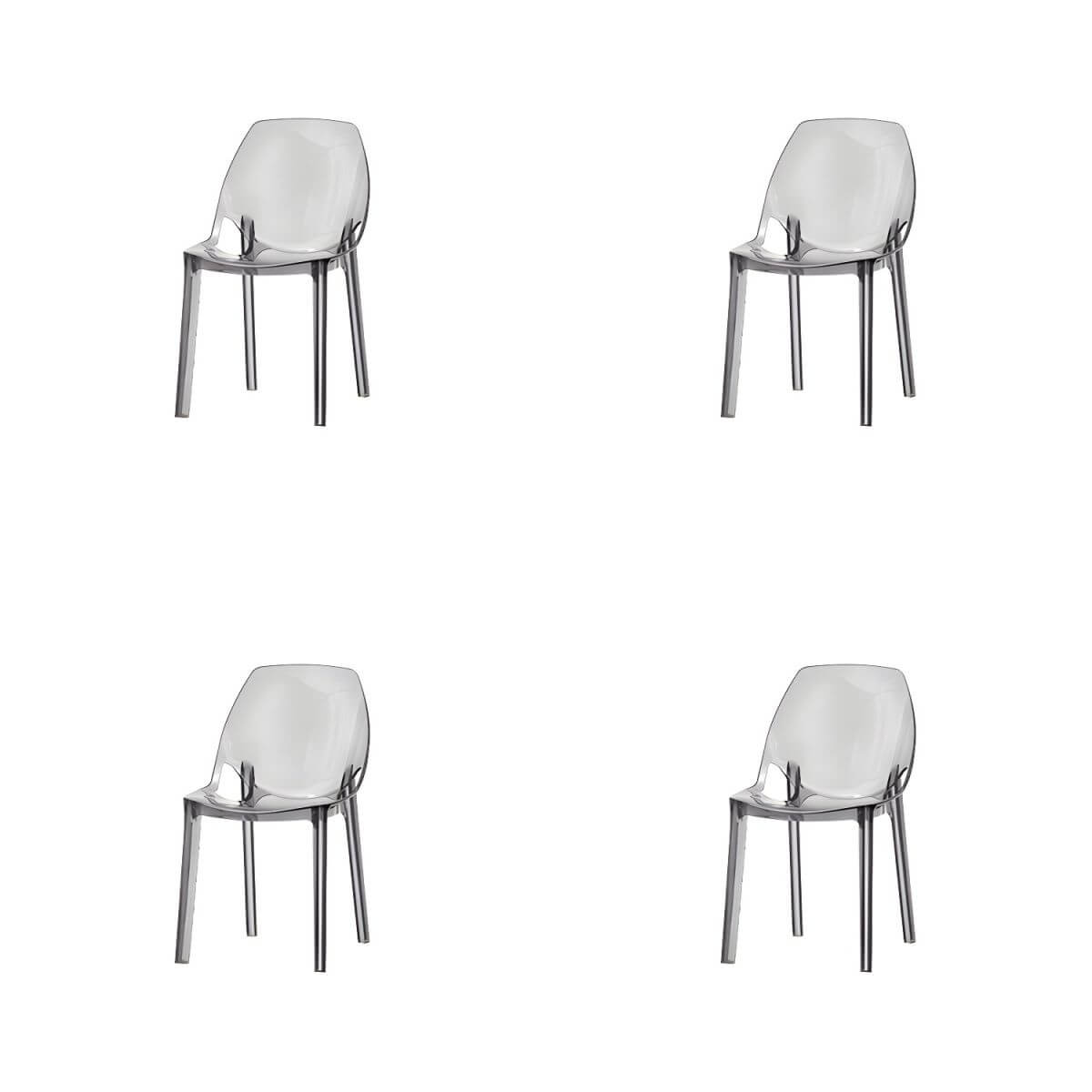 Armless acrylic side Parsons dining chair for indoor home use