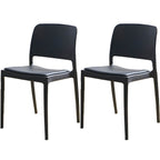 Scandinavian plastic and acrylic dining chair with low backrest and armless design