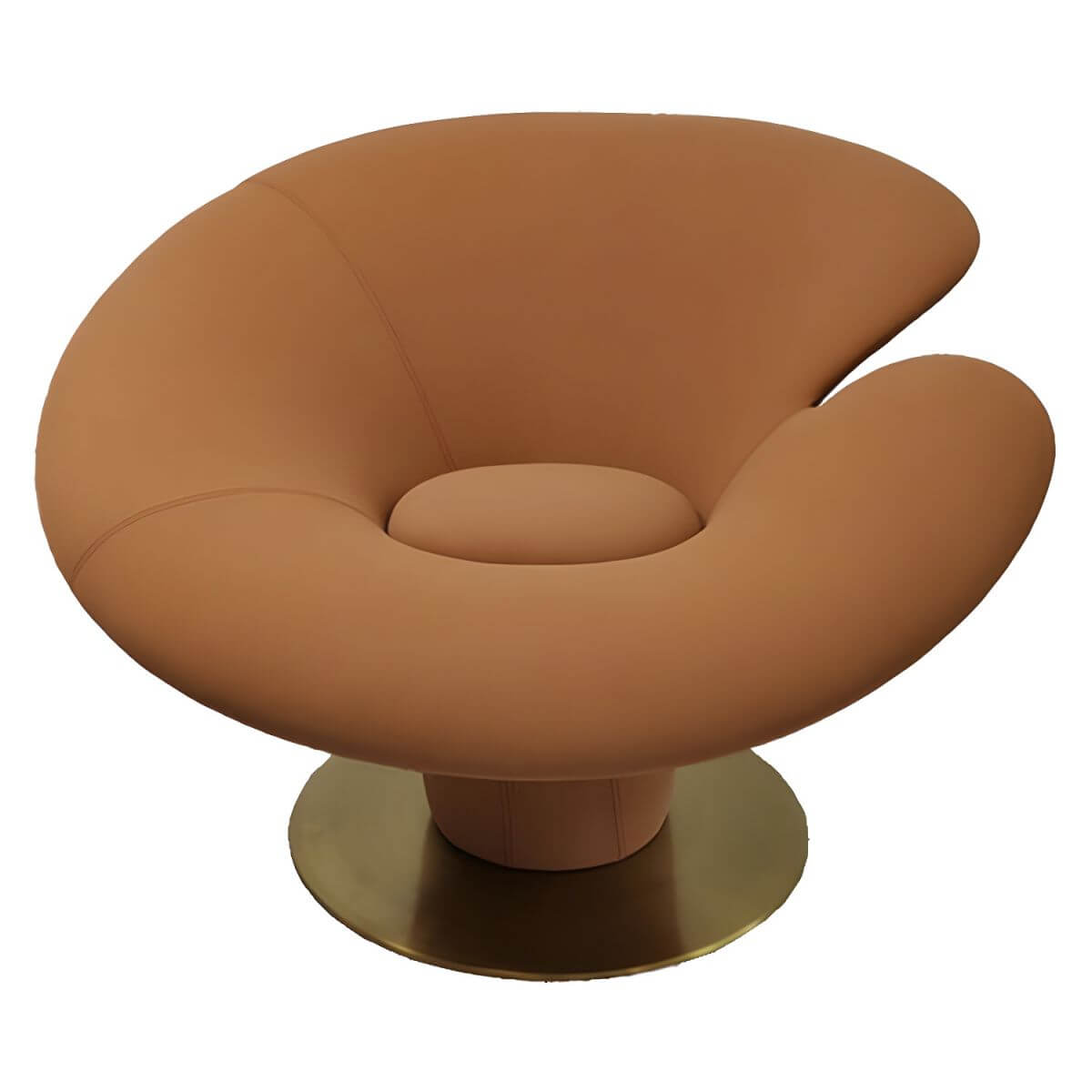 High-back modern papasan chair with linen blend upholstery and reclining feature