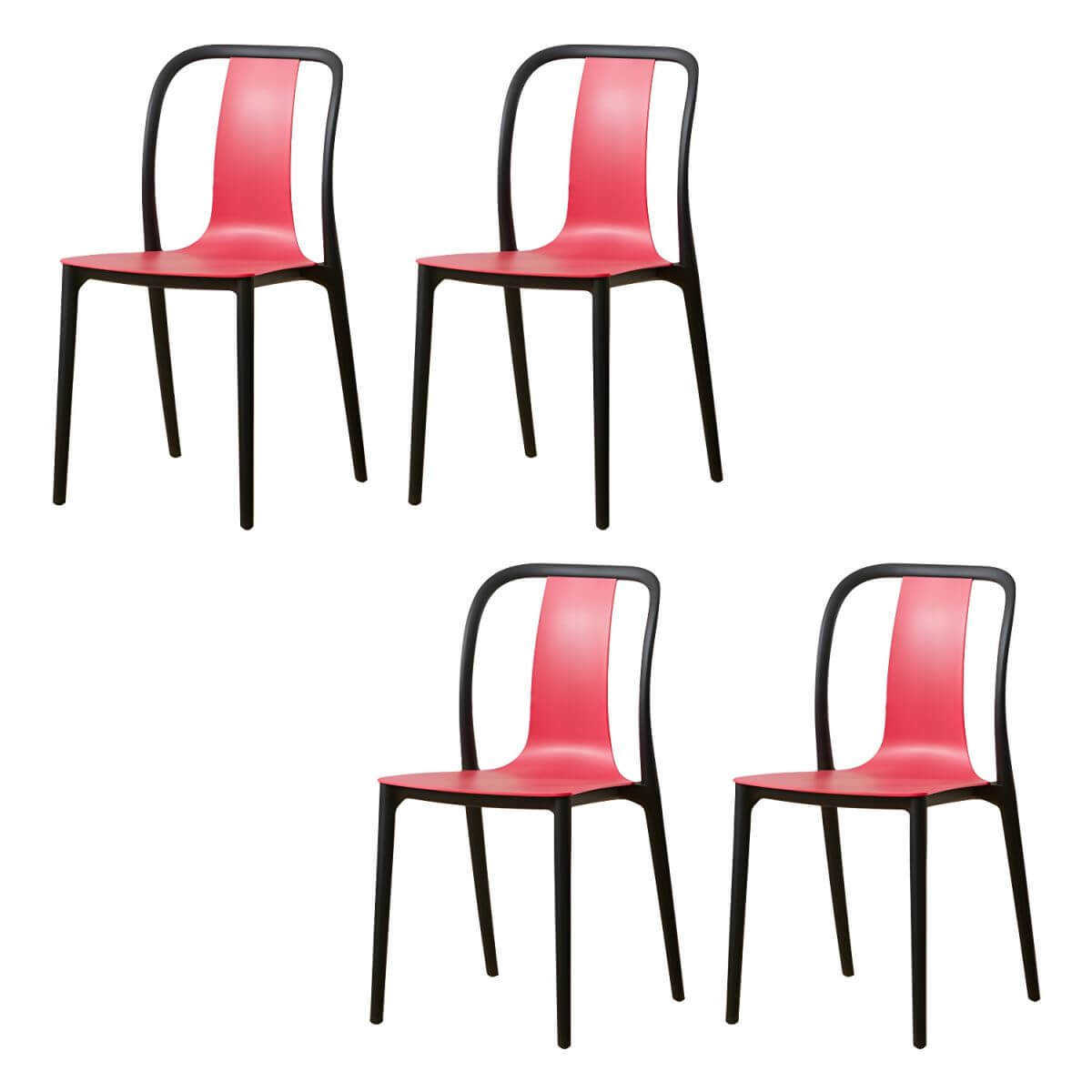 Low-back plastic and acrylic side chair with modern style for kitchen and dining areas