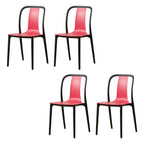 Low-back plastic and acrylic side chair with modern style for kitchen and dining areas