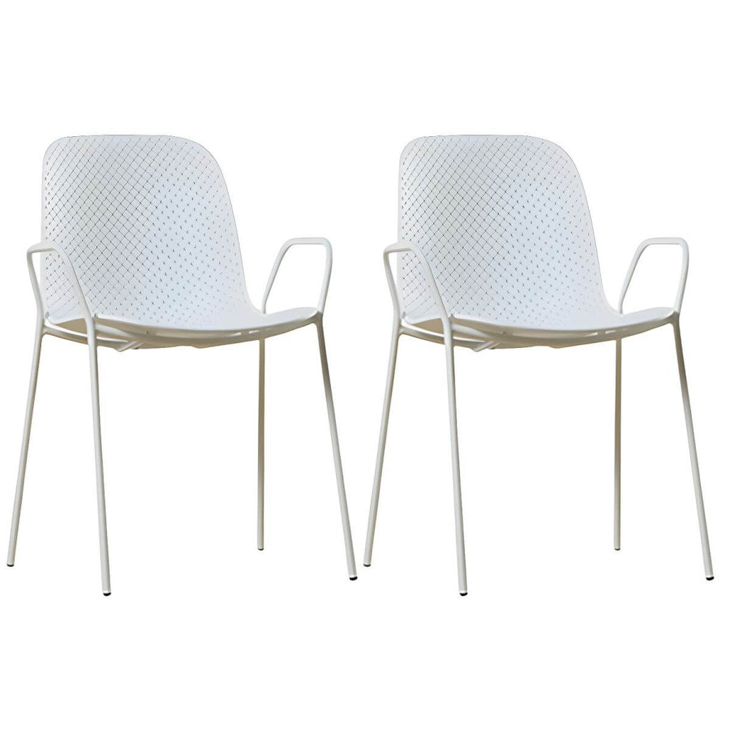 Scandinavian stackable kitchen chair with plastic and acrylic seat and metal legs