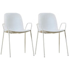 Scandinavian stackable kitchen chair with plastic and acrylic seat and metal legs