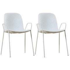 Scandinavian Stackable Plastic & Acrylic Kitchen & Dining Chair with Metal Legs Dining Chairs