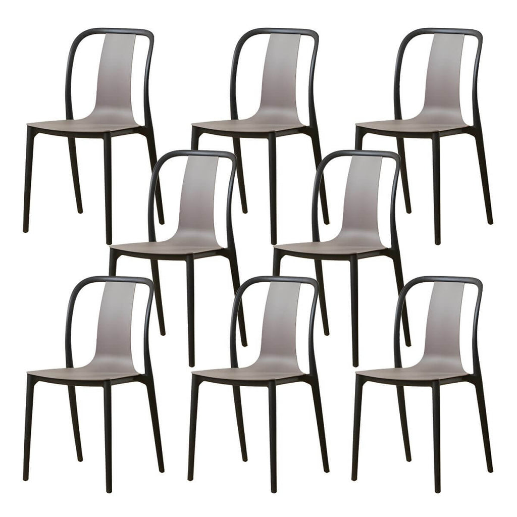 Low-back plastic and acrylic side chair with modern style for kitchen and dining areas