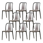 Low-back plastic and acrylic side chair with modern style for kitchen and dining areas