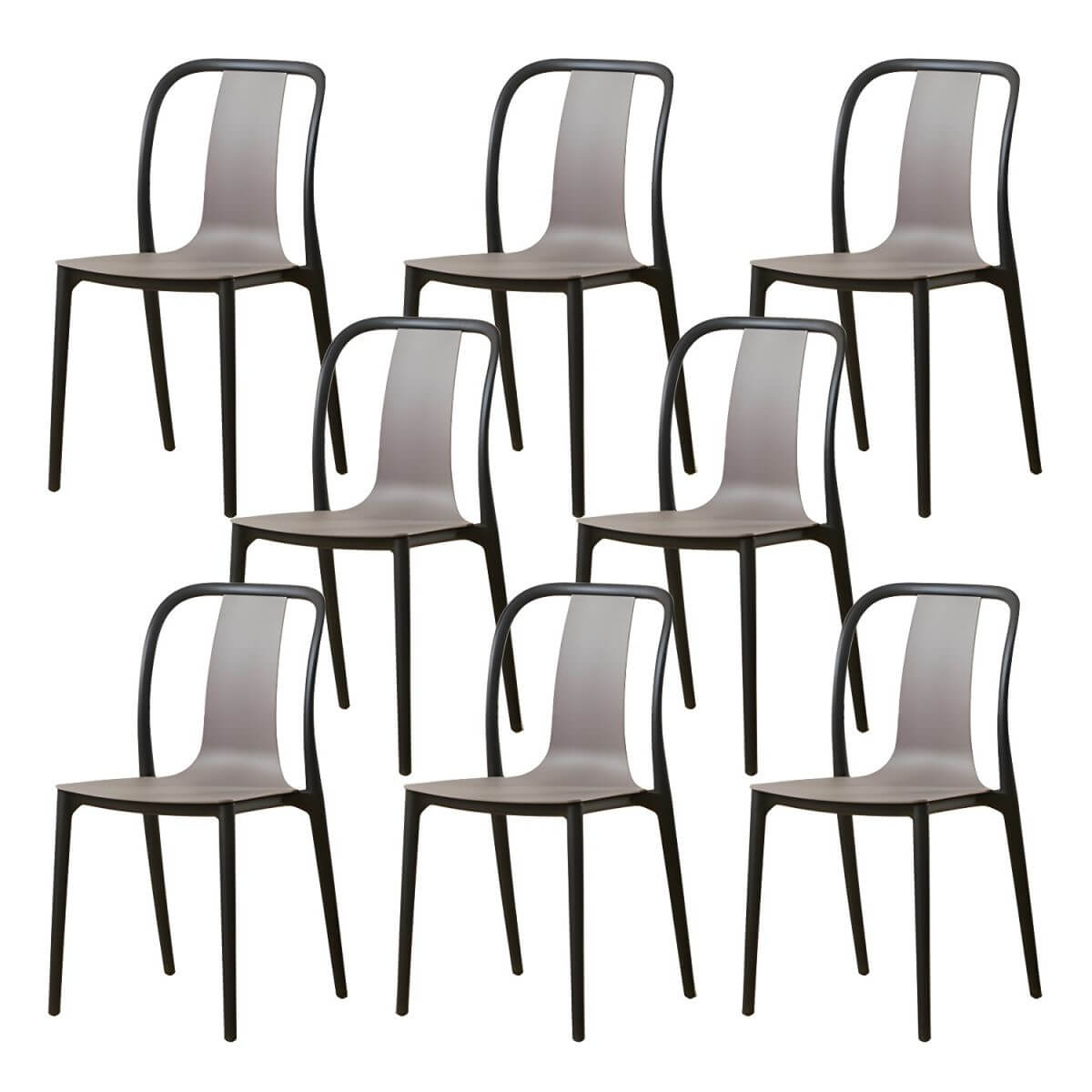 Low-back plastic and acrylic side chair with modern style for kitchen and dining areas