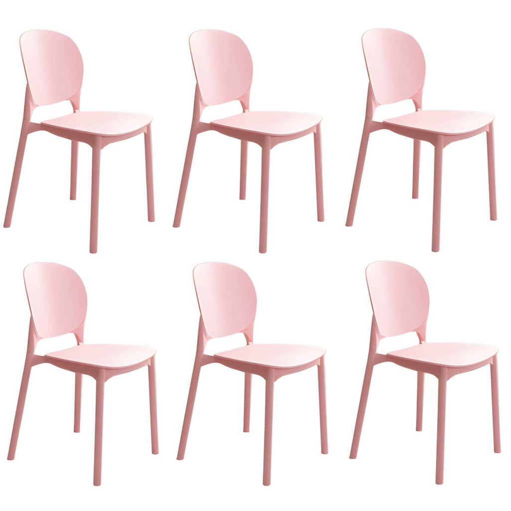 Stackable Scandinavian side chair with open back made of plastic and acrylic for dining