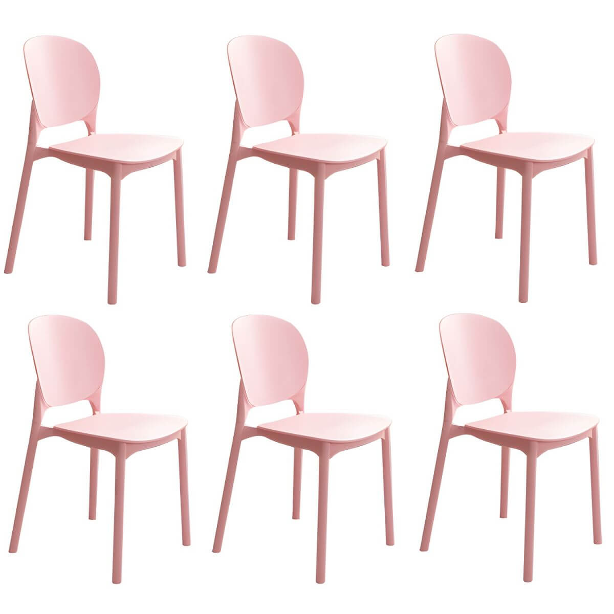 Stackable Scandinavian side chair with open back made of plastic and acrylic for dining