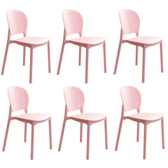 Stackable Scandinavian Side Chair with Open Back and Plastic & Acrylic Material Dining Chairs