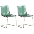 Scandinavian style plastic and acrylic non-upholstered side dining chair