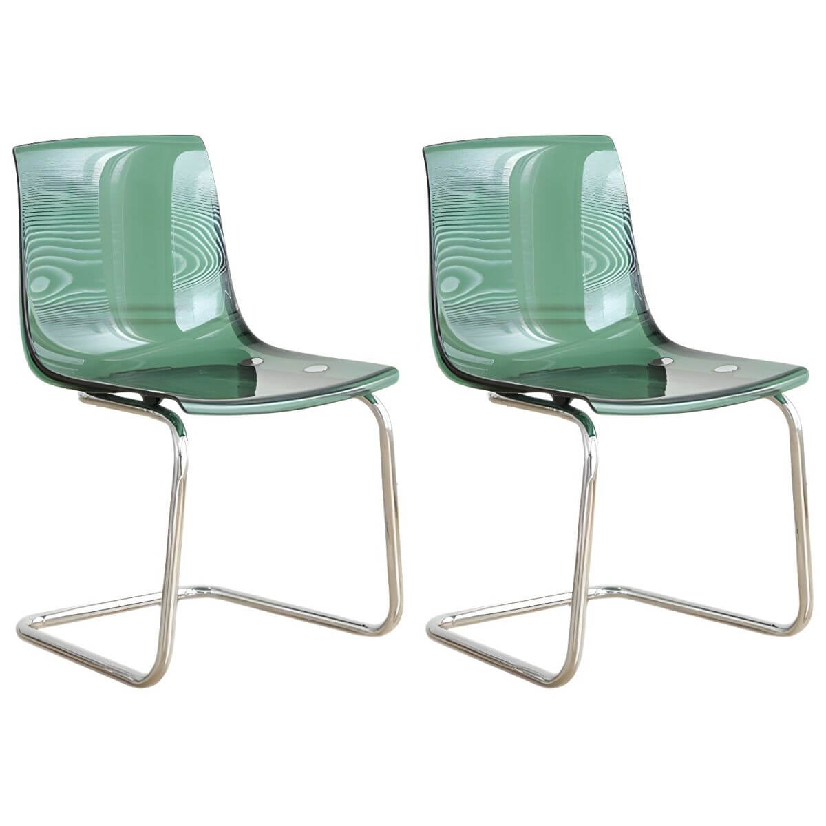 Scandinavian style plastic and acrylic non-upholstered side dining chair