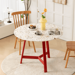 Sleek Modern Terrazzo Dining Table - Ideal for Cozy Meals & Home Office