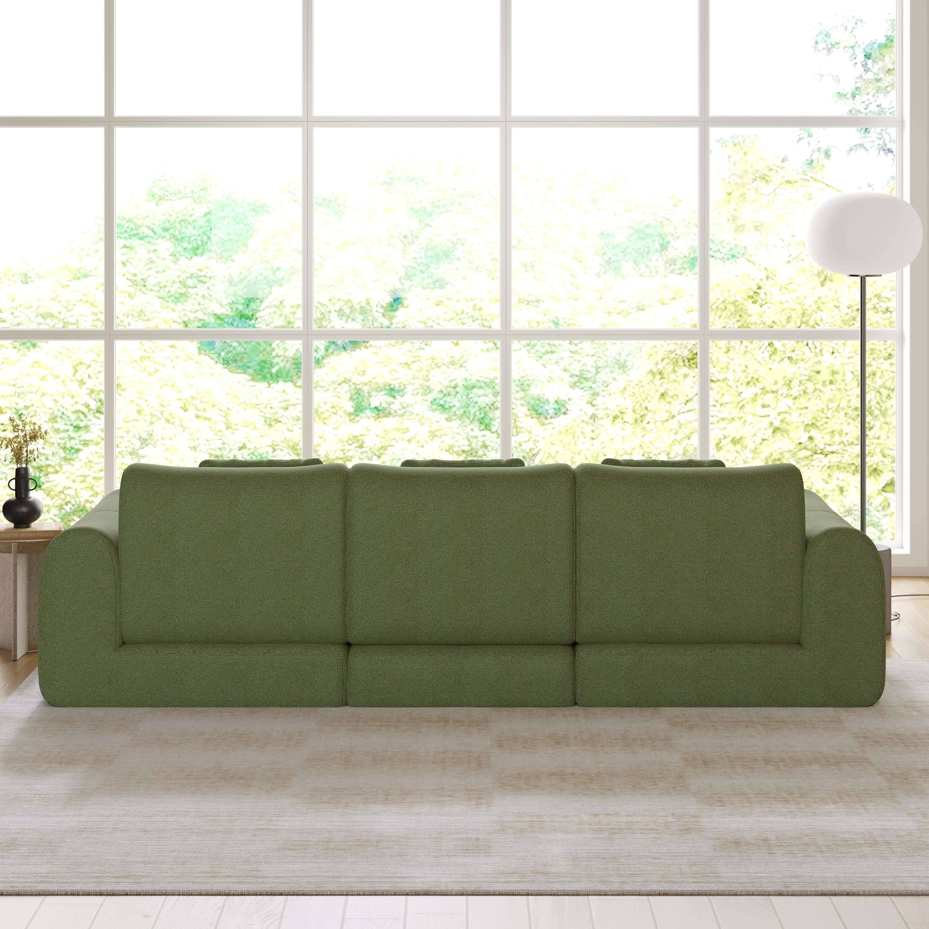 Modular convertible sofa bed that can be freely combined for versatile floor seating