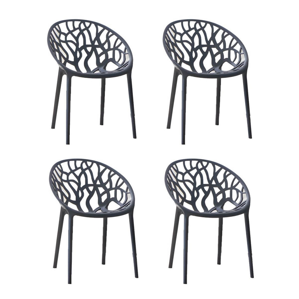 Scandinavian style sloped arm chair made of plastic and acrylic, ideal for kitchen and dining areas