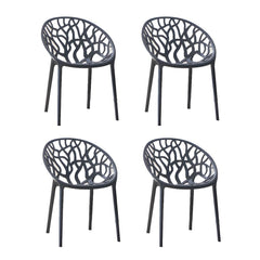 Scandinavian Style Plastic & Acrylic Sloped Arm Chair for Kitchen & Dining Dining Chairs
