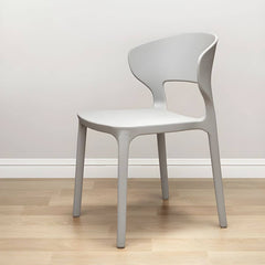 Scandinavian Stackable Side Chair with Open Back and Plastic & Acrylic Material Dining Chairs