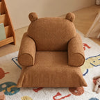 Bear Chenille Kids Lounge Chair with Rounded Silhouette for Reading Nooks