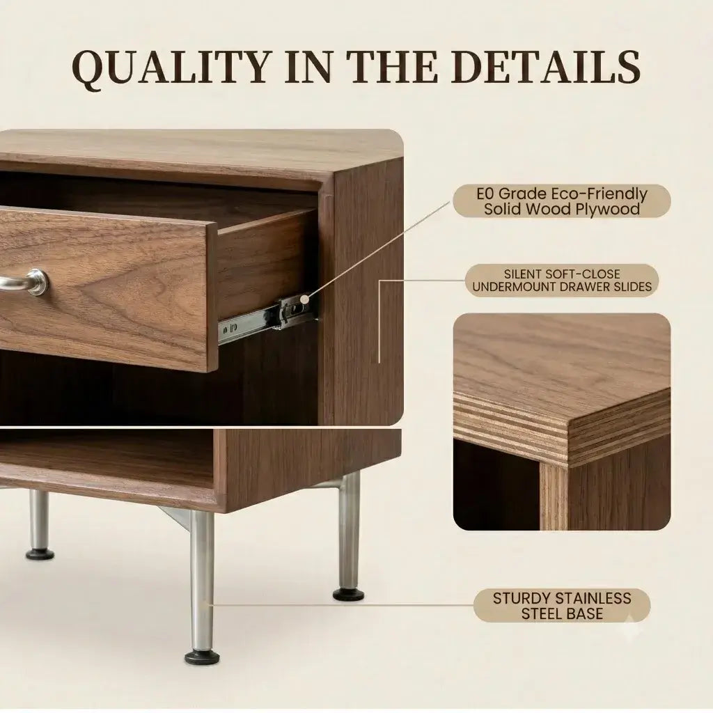Bedroom Multifunctional Pet-Friendly Nightstand With Drawer and Cat Den