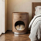 Bedroom Multifunctional Pet-Friendly Nightstand With Drawer and Cat Den Main Product Image