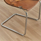 Scandinavian style low back side chair made of plastic and acrylic, ideal for kitchen and dining areas