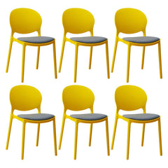 Scandinavian Plastic Dining Chair Open Back Side Chair with 4 Legs for Home Use Dining Chairs