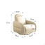 Beige faux leather electric recliner chair with retro U-shaped design, swivel and rocking features