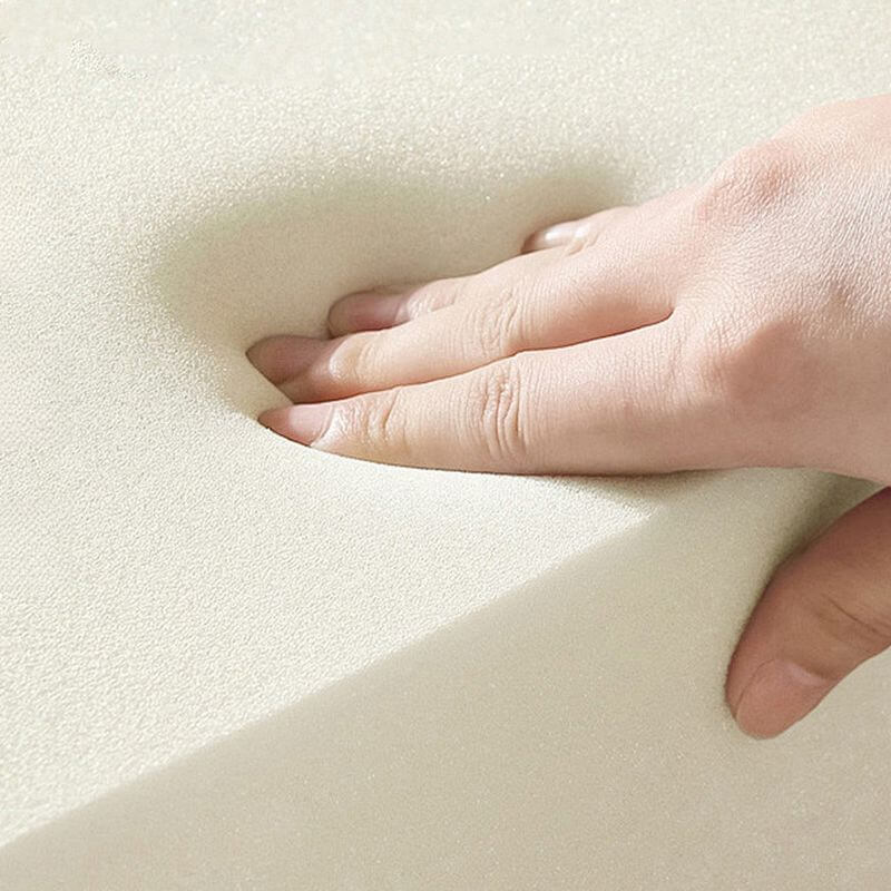 Beige Glam Panel Bed with Wood Slat Support and Metal Accents